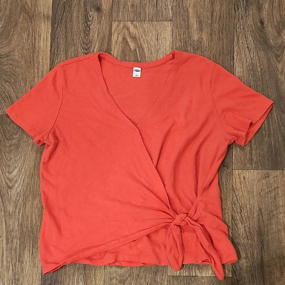 Old Navy Women's Coral Wrap Tee